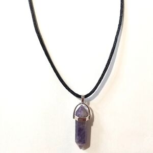 Amethyst & Nylon Cord Necklace